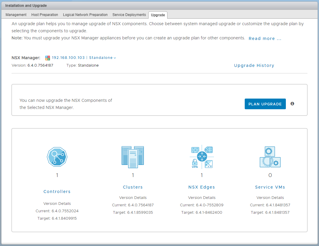 vGarethLewis - VMware NSX for vSphere 6.4.1 - One Click Upgrade
