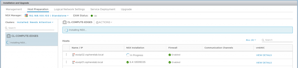 VMware NSX for vSphere 6.4.1 - One Click Upgrade