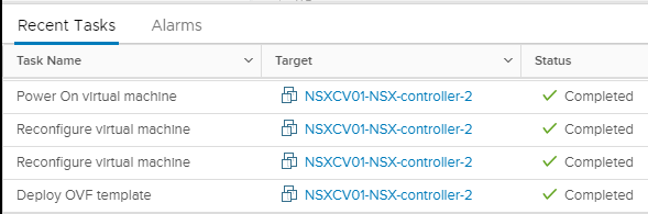 Deploying Lean NSX Controllers in a Lab Environment Tasks Complete