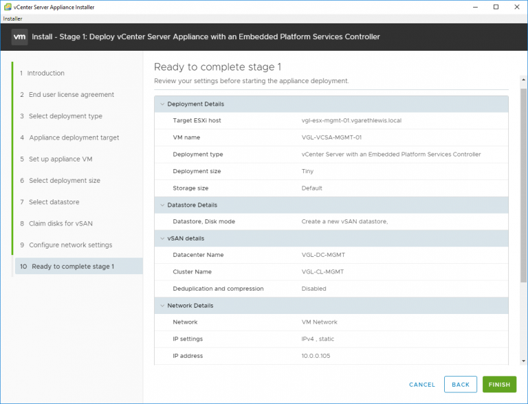 vGarethLewis - Deploying vSAN with vCenter Server Appliance