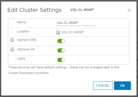 Stage 3 - Cluster Quickstart - Add Hosts and Configure vSAN Cluster